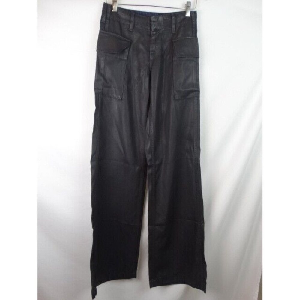 Resin NYC Women's Jeans Size 24 Black The Zephyr Wide Leg Denim Pants Oil Leg